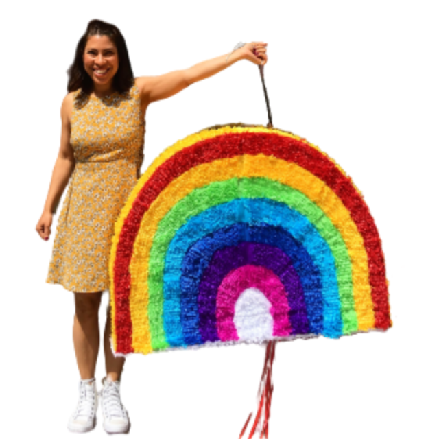 Piñata arcoiris grande