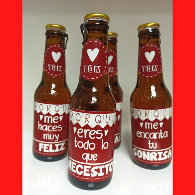 Botellines personalizados mensajes de amor